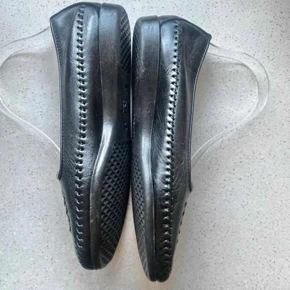 Dexter Womens Size 9 M Black Leather Slip On Shoes - Picture 6 of 11